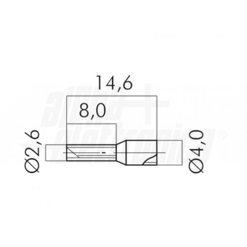 Terminale a bussola preisolato BLU per cavo 2,5mmq - AWG14 - immagine 2