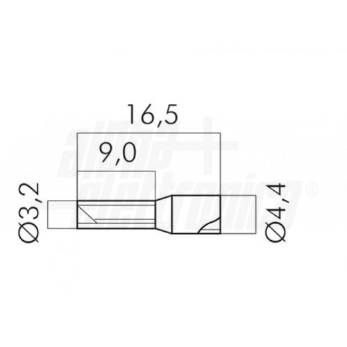 Terminale a bussola preisolato GIALLO per cavo 4mmq AWG12 - immagine 2