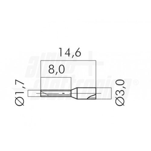 Terminale a bussola preisolato ROSSO per cavo 1mmq - AWG18 - immagine 2