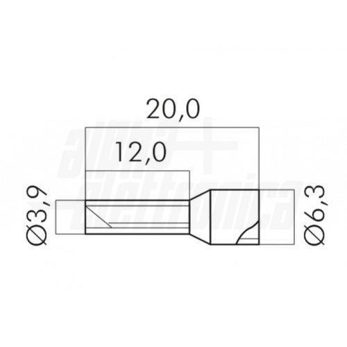 Terminale a bussola preisolato VERDE per cavo 6mmq AWG10 - immagine 2