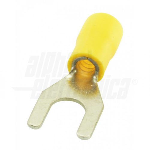 Terminale a forcella preisolato GIALLO 6,5mm - Adatto per cavo 4,0-6,0mm