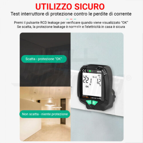 Prova prese test rapido con display LCD, test RCD - immagine 2