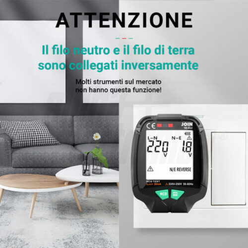 Prova prese test rapido con display LCD, test RCD - immagine 3