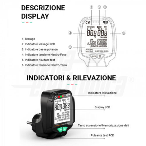 Prova prese test rapido con display LCD, test RCD - immagine 4