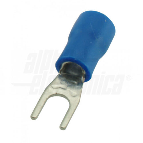 Terminale a forcella preisolato BLU 3,7mm - Adatto per cavo 1,5-2,5mmq