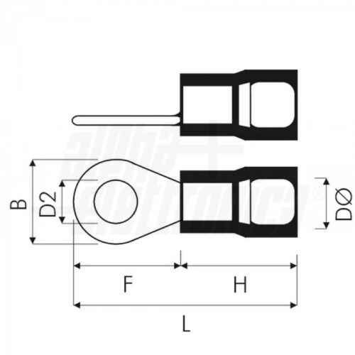 Terminale ad occhiello ROSSO preisolato 3,2mm Adatto per cavo 0,5-1,5mmq - immagine 2